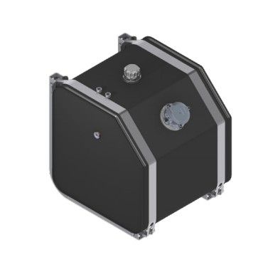  Hydrauliektank afgeschuinde rand 100 liter met zijmontage en intern filter