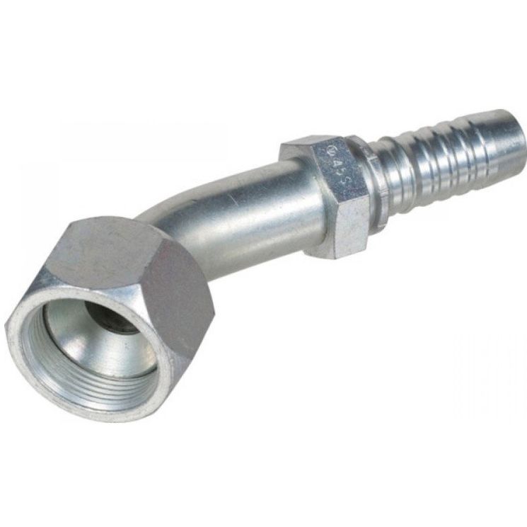 RVS 5/16" DN perskoppeling 45° 3/8" BSP binnendraad