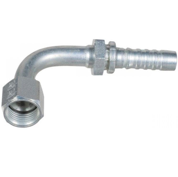 RVS 3/8" DN perskoppeling haaks 90° 1/4" BSP binnendraad