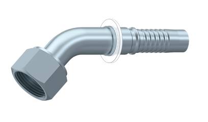 3/4" DN koppeling 45º 1"3/16 12h UNF female met wartel