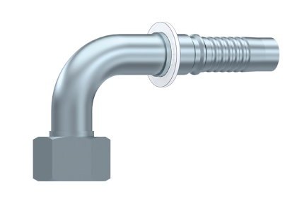 1" DN koppeling 90º 1"7/16 12H UNF female met wartel