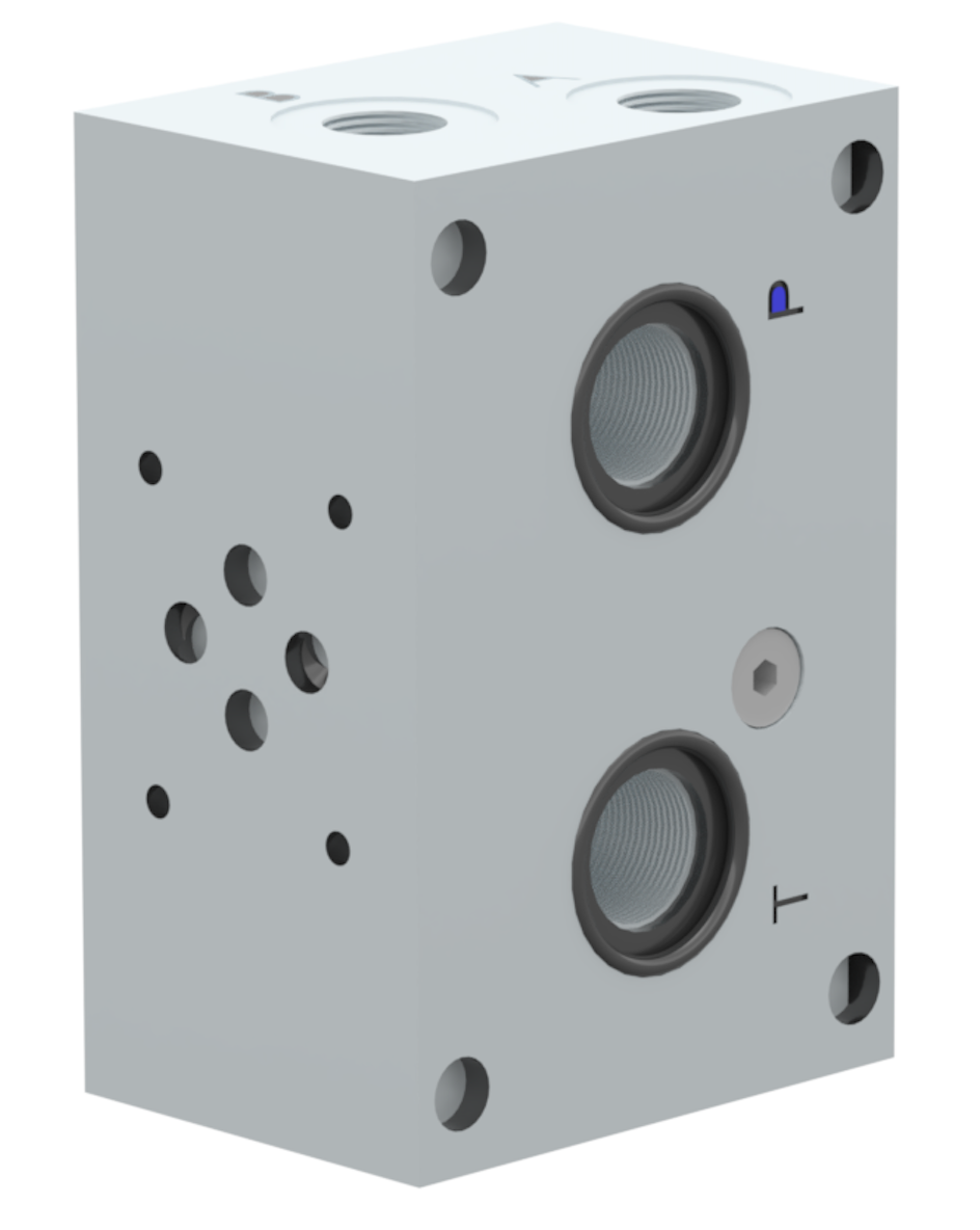 Modulair cetop NG6 blok met A-B aan zijkant