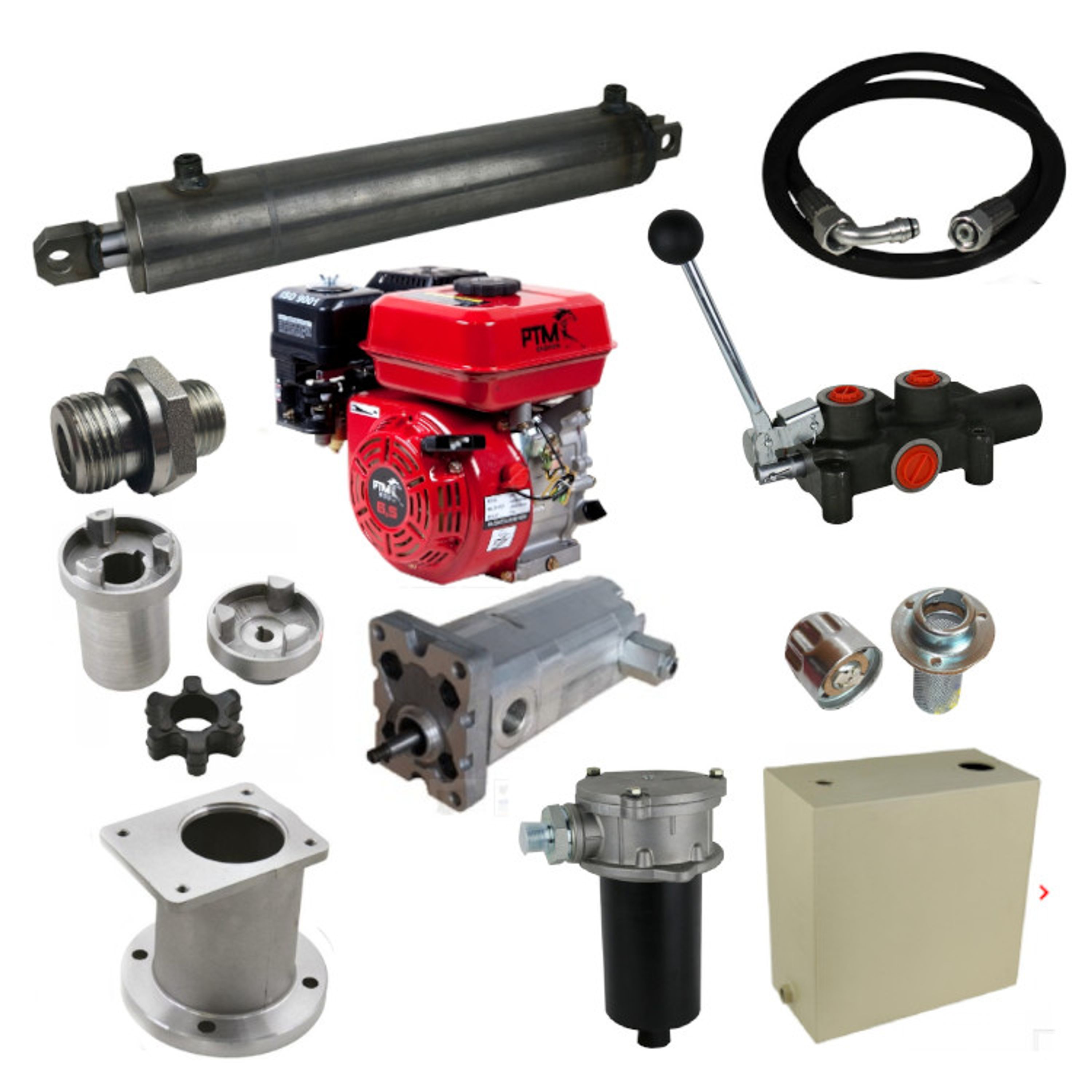 Benzine motor kloofmachine set 10 ton, 6,5 pk