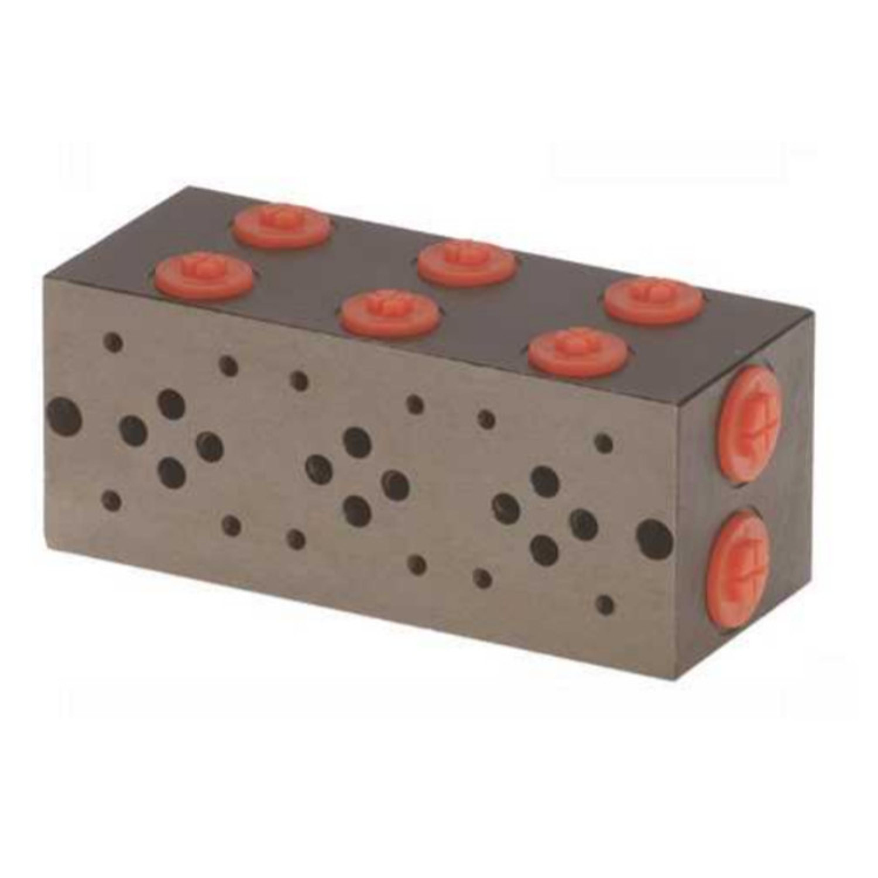 NG6 voetplaat (serie), 3 voudig, met boven- en zij aansluiting